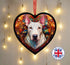 English Bull Terrier Stained Glass Effect Heart Suncatcher
